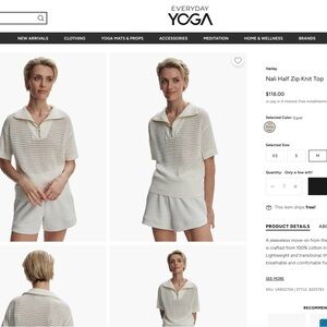 Varley Nali Half Zip Knit Top Cream